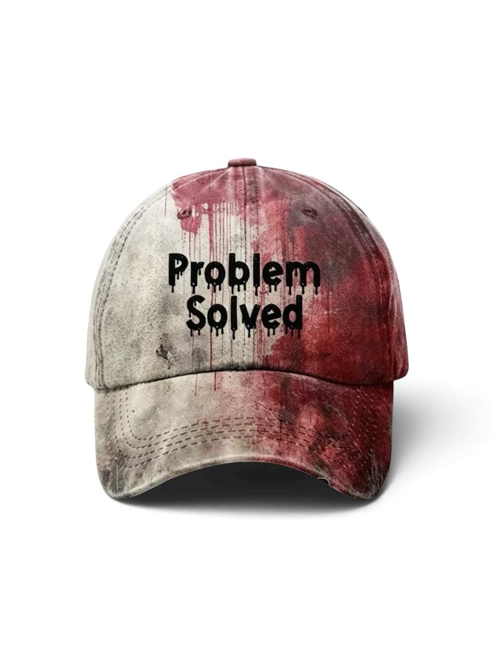 Problem Solved Bloody Distressed Halloween Baseball Cap Hat NWOT
